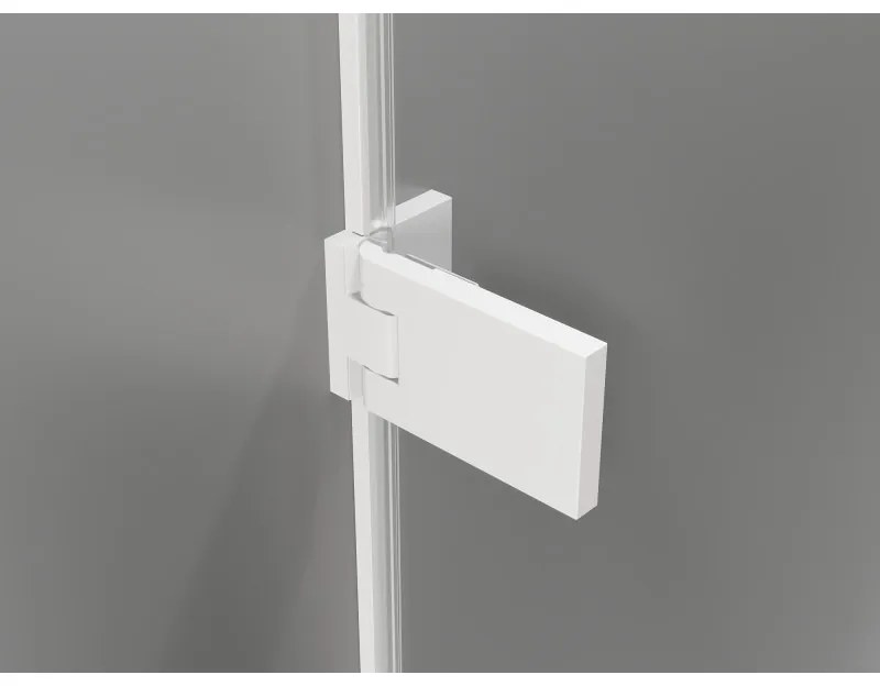 Mexen Lunar-B, pravostranný výklopný sprchový kút 95 x 70 cm, 8mm číre sklo, biely profil, 832-095-070-20-00-P
