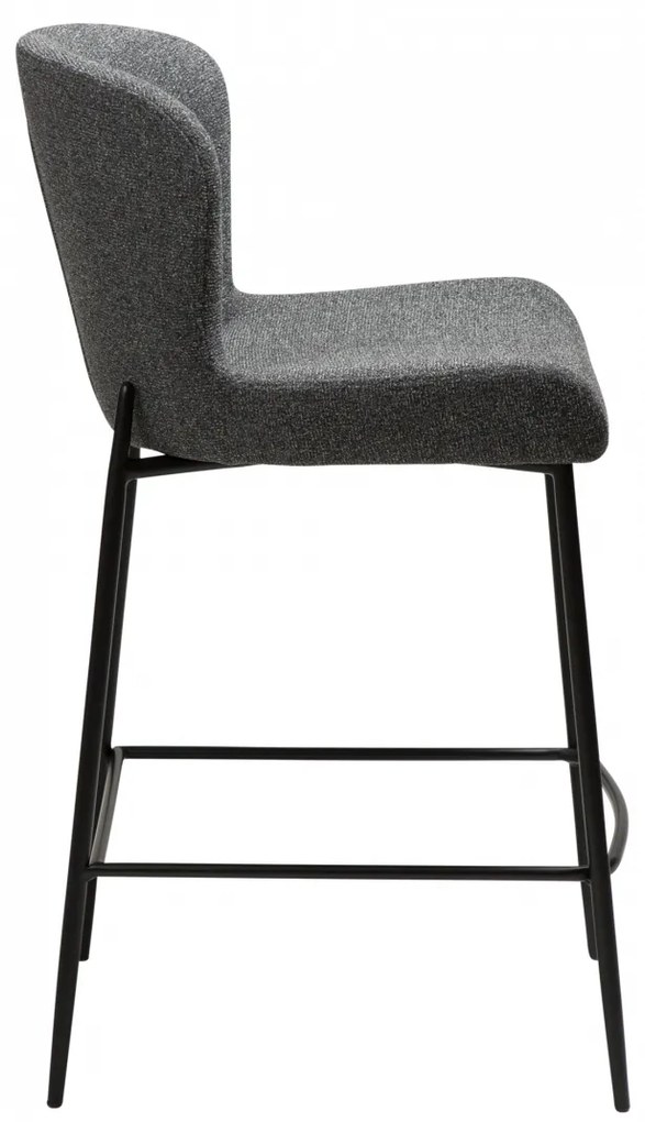 GLAM ČALÚNENÁ BAROVÁ STOLIČKA pebble grey/black
