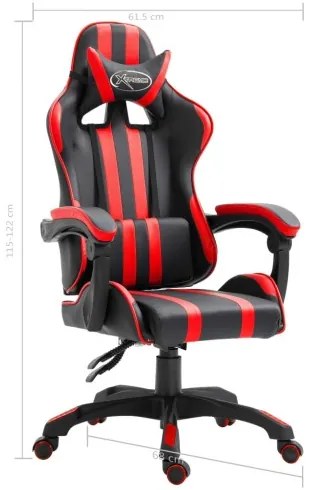 vidaXL Herná stolička, červená, umelá koža-
