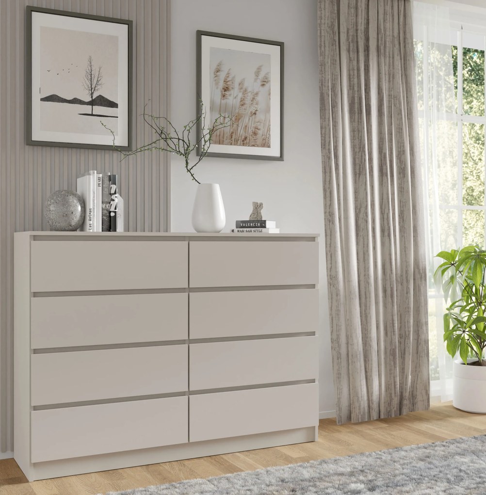 Komoda Maya S8 (kašmír). Akcia -20%. Vlastná spoľahlivá doprava až k Vám domov. 1124948