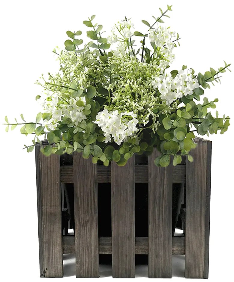 AMADEA Drevený obal na kvetináč tmavý, 37x37x30cm Český výrobok