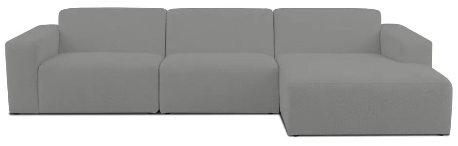 Sivá rohová pohovka z textílie buklé (pravý roh) Roxy – Scandic