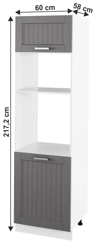 Kuchynská skrinka na vstavanú rúru Julia Typ 81 - tmavosivá / biela