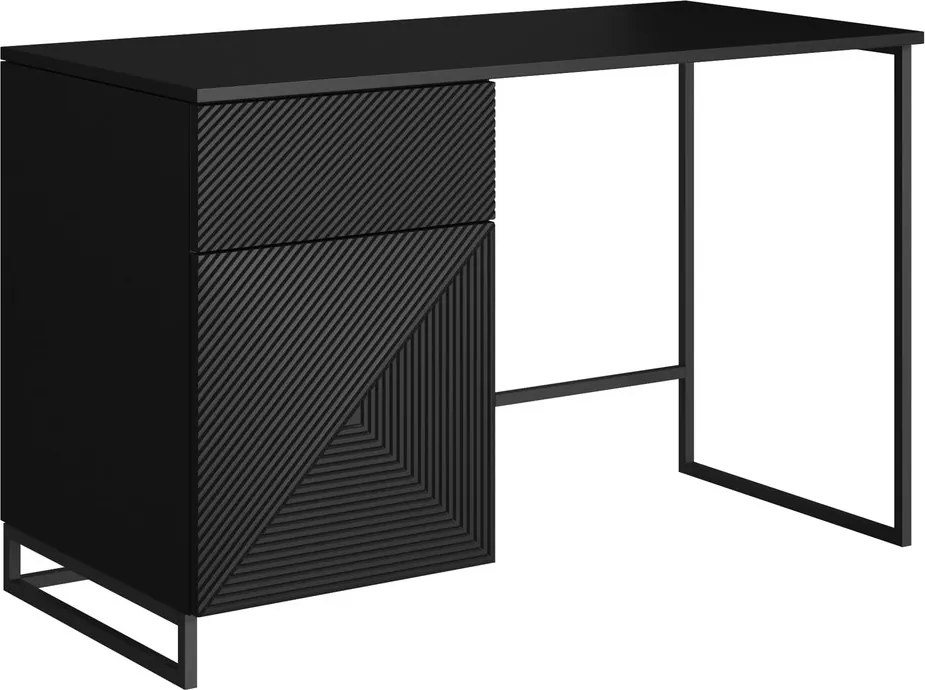 Písací stôl Asha 120 cm - čierny mat / čierne nohy