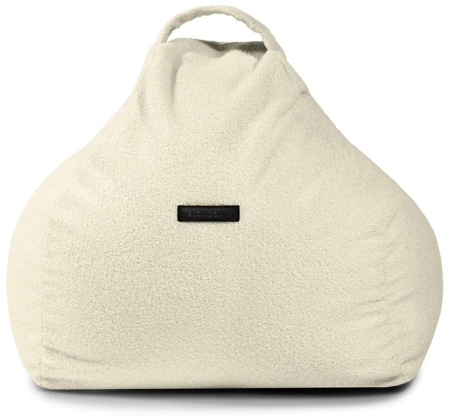 Krémový detský sedací vak z textílie buklé Game Amuse – SLOWDOWN