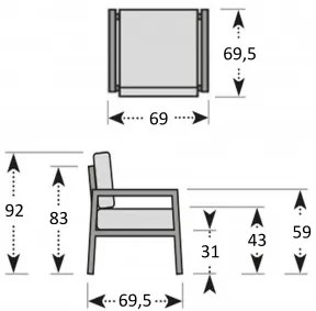 Doppler MORISS - záhradné hliníkové sedenie - Rozbalený tovar (N576)
