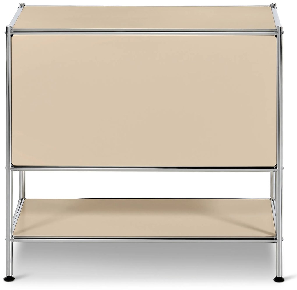 Kovová odkladacia skrinka »CN3« s výklopnými dvierkami, béžová