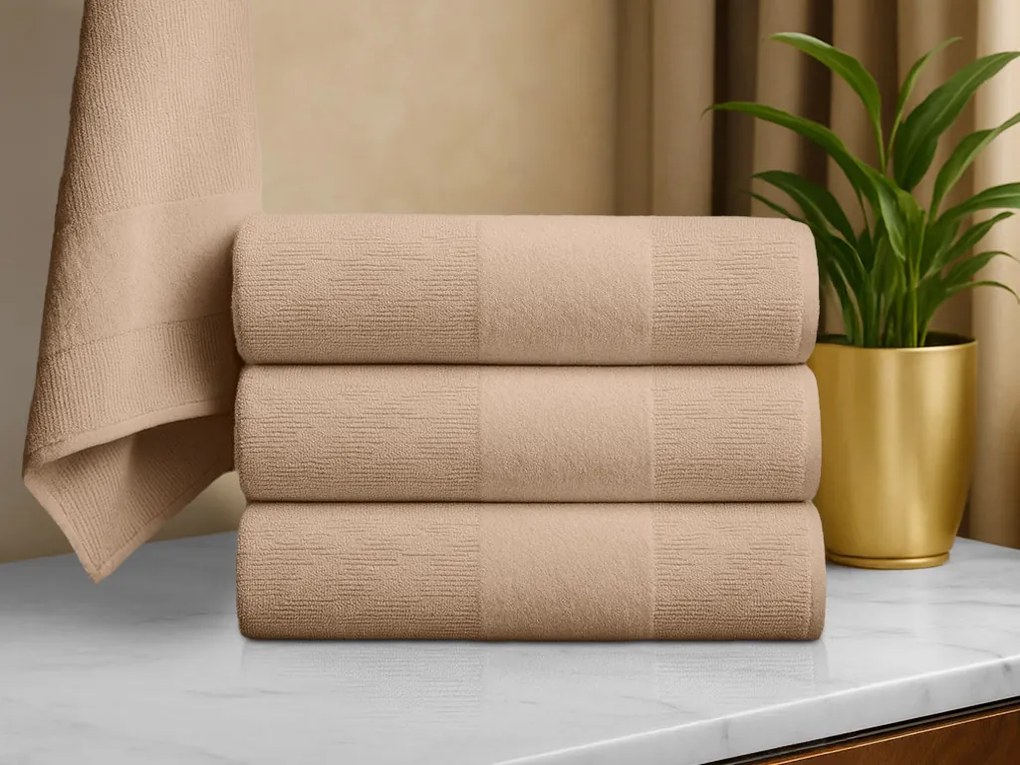 Osuška CARRARA 60x100 cm svetlohnedá, 100% bavlna