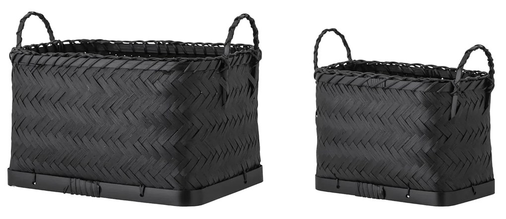 Bloomingville Úložný kôš Carmil Black Seagrass Menší