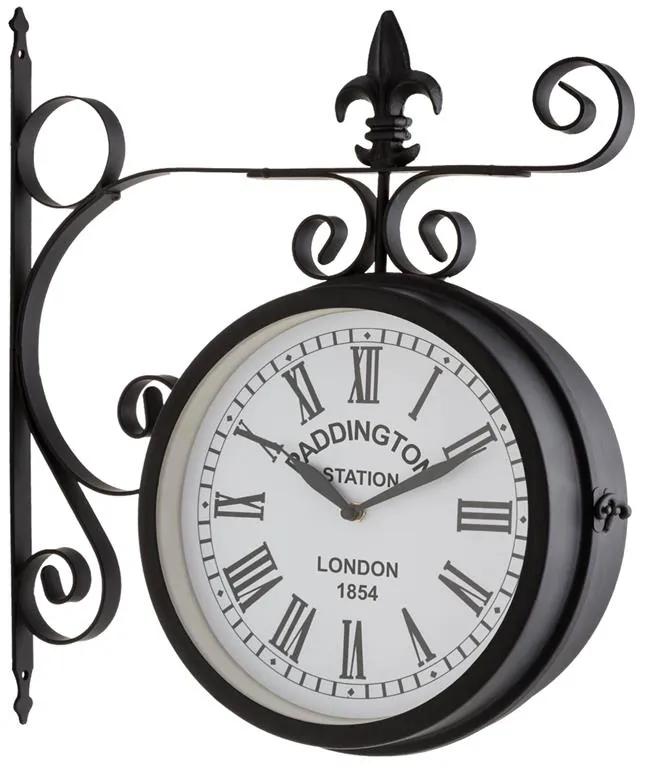 Paddington, nástenné hodiny, staničné hodiny, záhradné hodiny, 41 x 45 x 11 cm, vintage