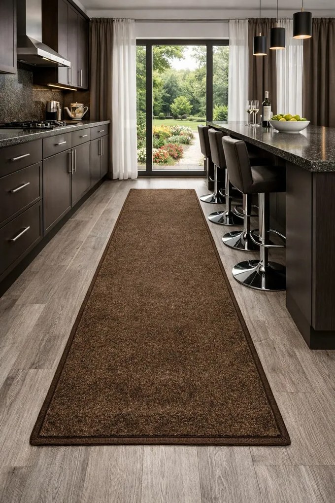 Vopi, Behúň na mieru Eton hnedý 97, šíre 120 cm, hnedá, chodba / predsieň