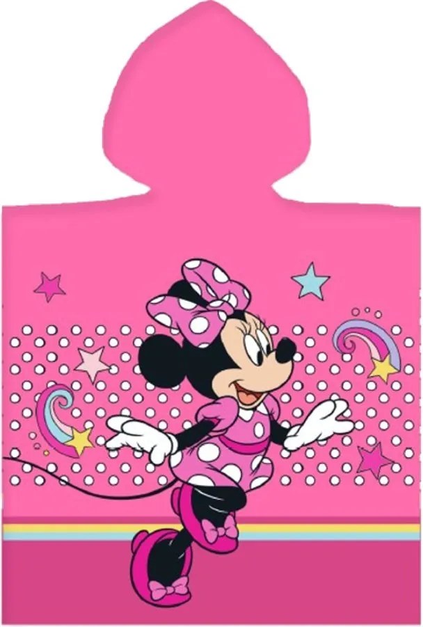 Dievčenské plážové pončo - osuška s kapucňou Minnie Mouse - Disney - 100% bavlna - 50 x 100 cm