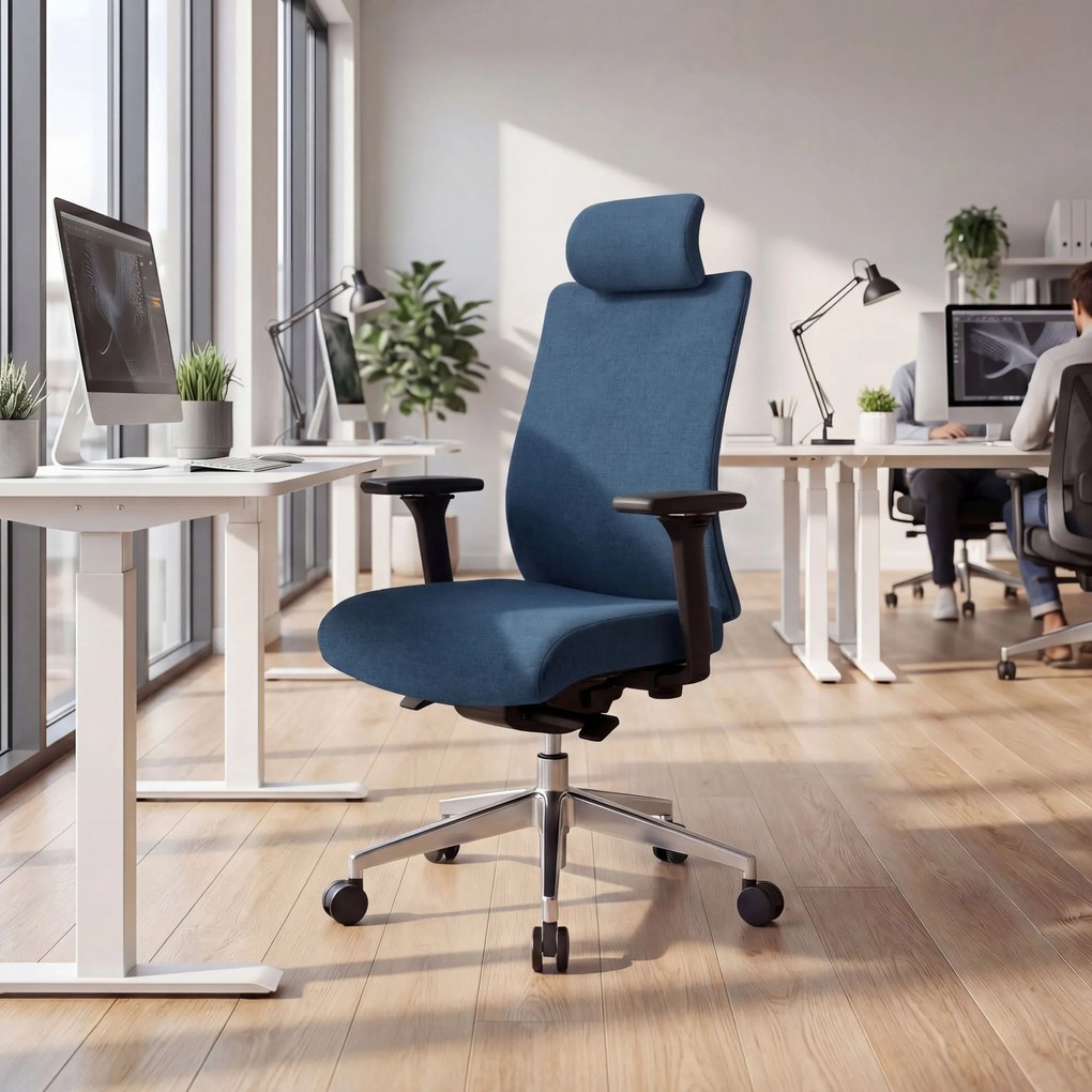 Ergonomická kancelárska stolička tmavomodrá VECTOR