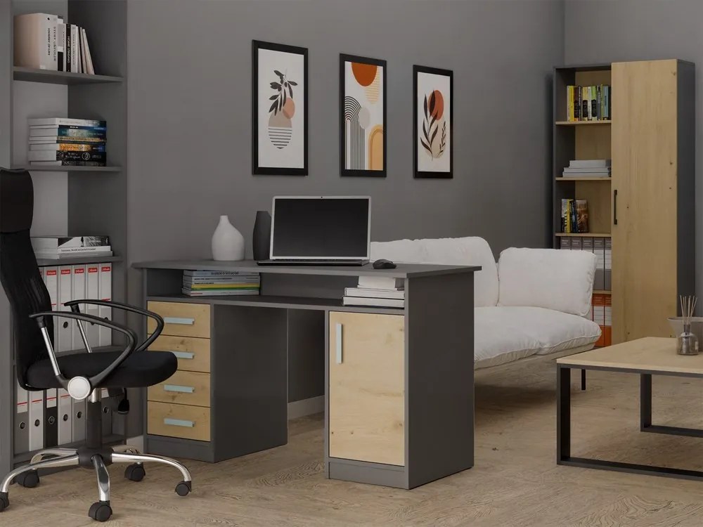 Písací stôl ADA 125 cm dub Artisan/antracitový