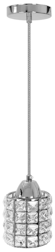 Toolight - Krištáľová závesná lampa 1xE27 APP727-1CP, chrómová, OSW-06875