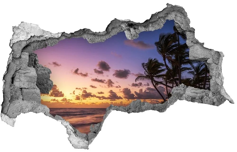 Nálepka fototapeta 3D výhľad Západ slnka na pláži nd-b-82653610