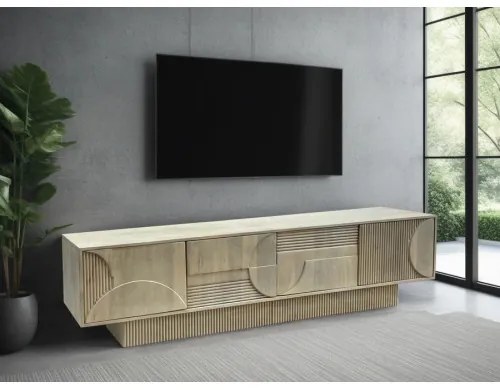 TV-skrinka 46803 Art Deco 200cm Drevo Mango Biela - Komfort-nábytok