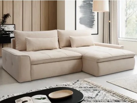 Rohová sedačka Athos, krémová látka%