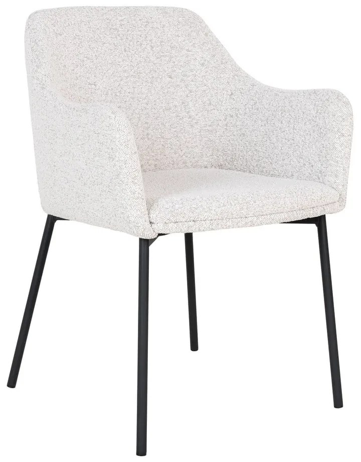 Biele čalúnené jedálenské kreslo s podrúčkami Melilla – House Nordic