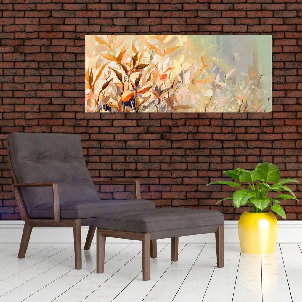 Obraz - Maľované rastliny (120x50 cm)