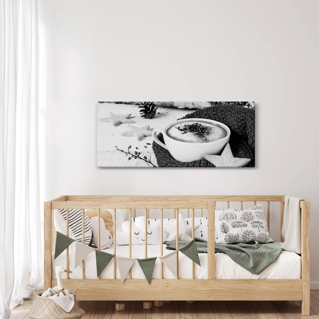Obraz - Zimné cappuccino (120x50 cm)