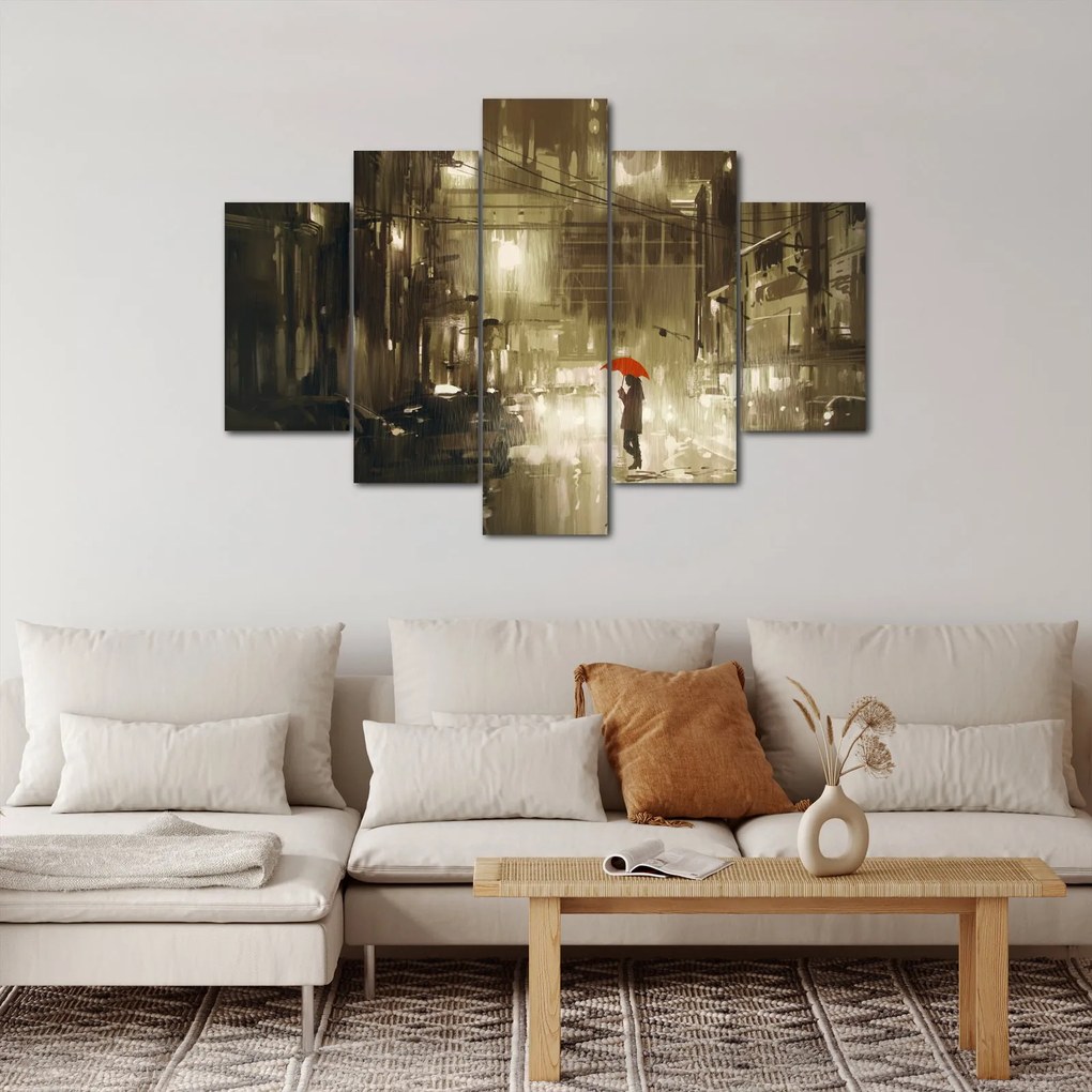 Obraz - Žena za daždivej noci (150x105 cm)