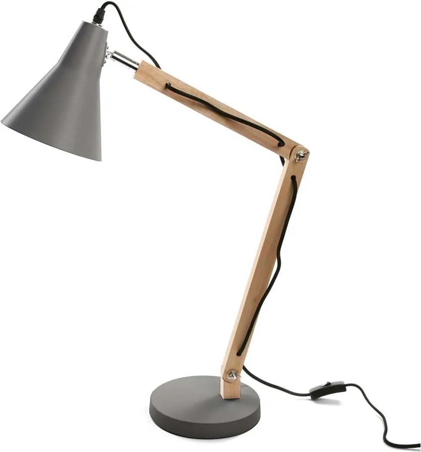 Sivá stolová lampa Versa Work