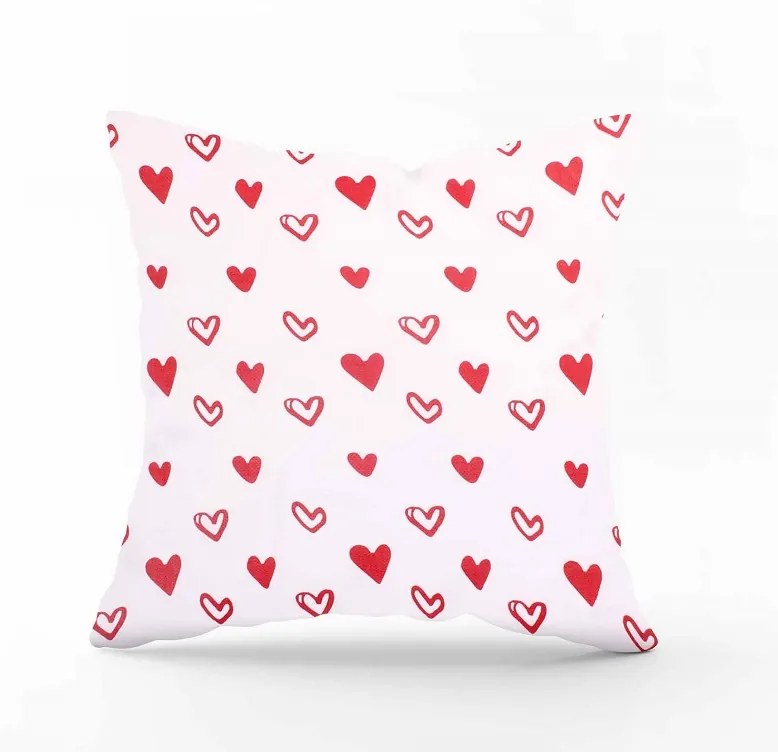Obliečka na vankúš srdiečka Veľkost obliečok: 60 x 40 cm, Zapínanie: Zips