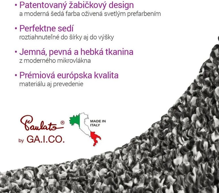 Bielastické poťahy GLORIA šedá dvojkreslo (š. 120 - 160 cm)