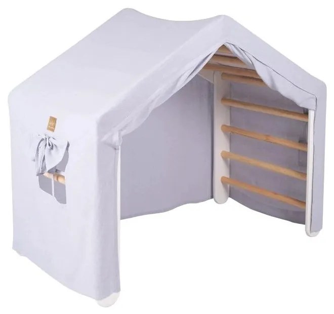 Svetlomodrý/v prírodnej farbe pikler trojuholník z borovicového dreva 112x61x94 cm Montessori – Meowbaby