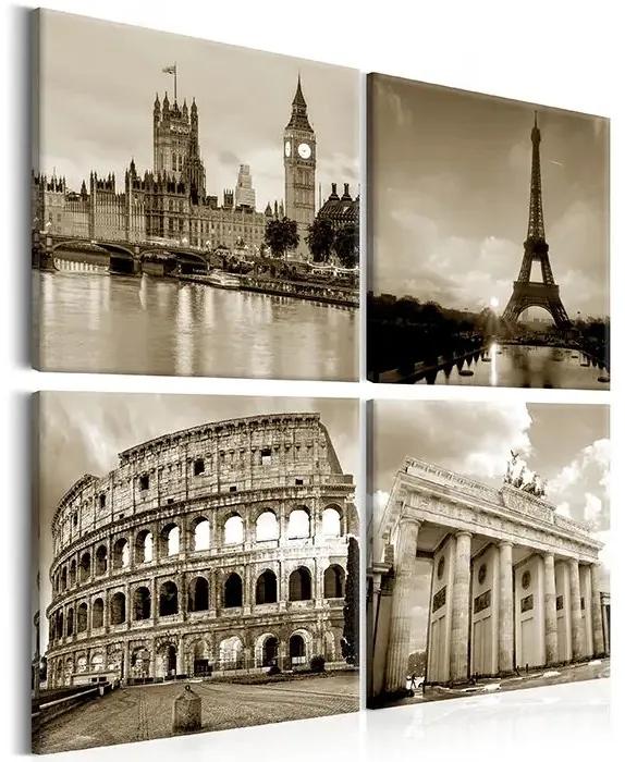 Obraz - European Capitals Veľkosť: 90x90, Verzia: Na talianskom plátne