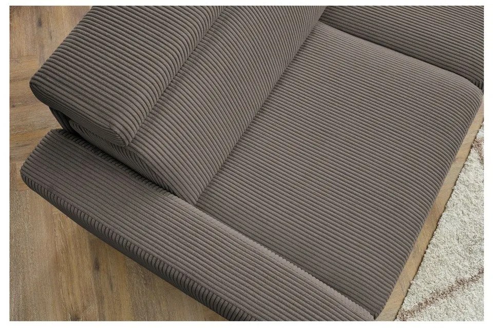 Sivo-hnedá menčestrová rozkladacia rohová pohovka (variabilná) Monaco – Bobochic Paris