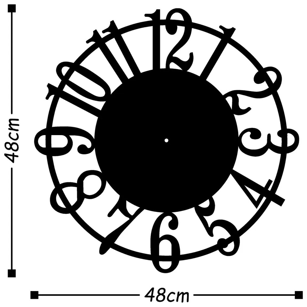 Dekoratívne nástenné hodiny Molor 48 cm čierne