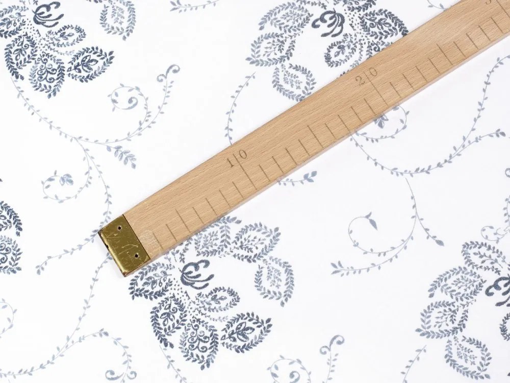 Biante Bavlnený okrúhly obrus Sandra SA-090 Modré popínavé kvety na bielom Ø 100 cm