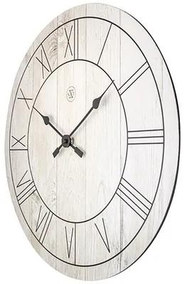 Nástenné hodiny NeXtime Paul biele drevo Ø 40 cm