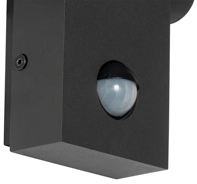 Vonkajšia nástenná lampa antracit vrátane LED IP54 s pohybovým senzorom - Zane