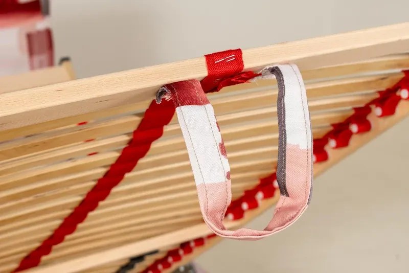 MANŽELSKÁ POSTEĽ S LAMELOVÝM ROŠTOM AMELIE 180X200 CM, 200x180, vínová vzor (č.155)