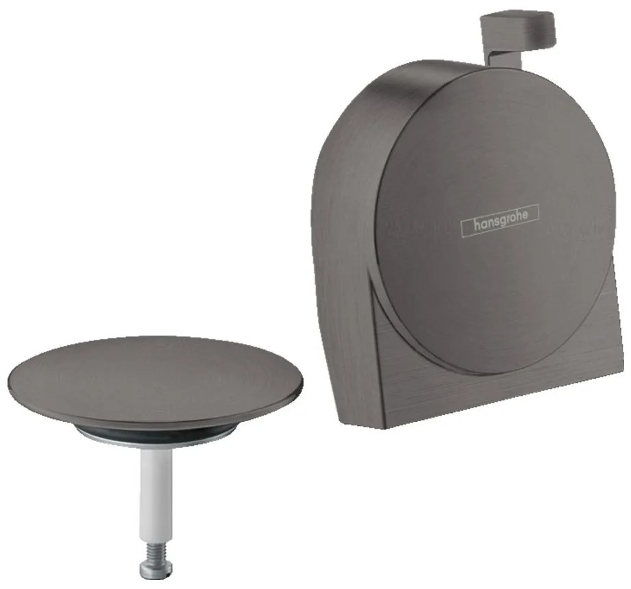 Hansgrohe Exafill S, vrchná sada vaňového výtoku, odtokovej a prepadovej súpravy, kartáčovaný čierny chróm, HAN-58117340