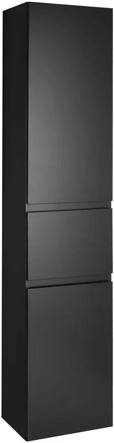 Aqualine Aqualine, ALTAIR vysoká skrinka s košom 40x184x31cm, čierna mat, ľavá, AI685L