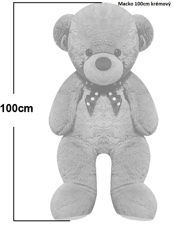 Veľký plyšový medveď BENY, 100cm, krémová Monzana