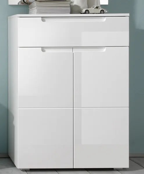 Komoda/botník Spice, lesklá biela