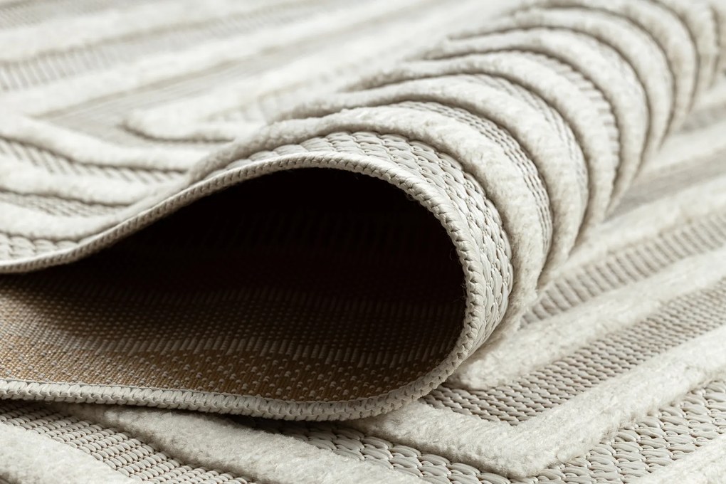 Koberec SANTO  SIZAL 0999, geometrické tvary, biely