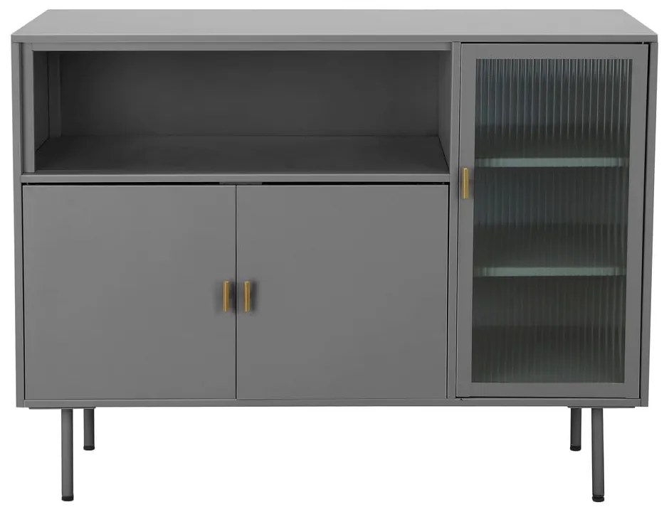 Sivá kovová vitrína 104x80 cm Rosalie – Støraa