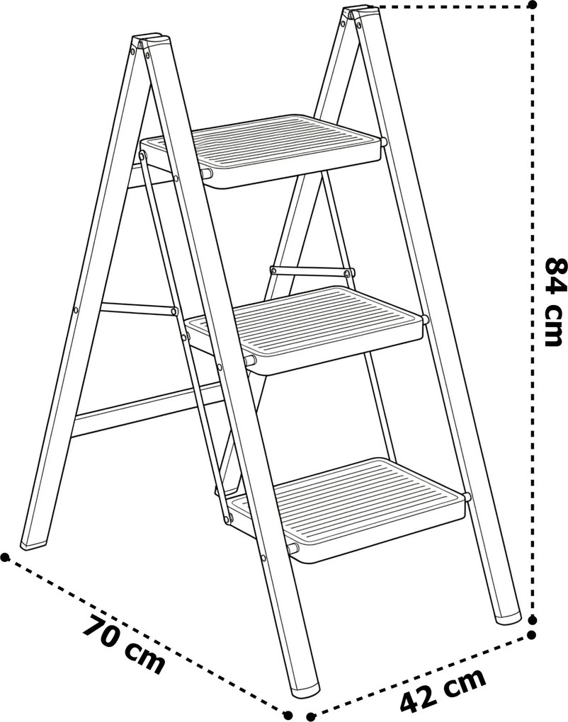 Třístupňové skládací schůdky Easystep černé