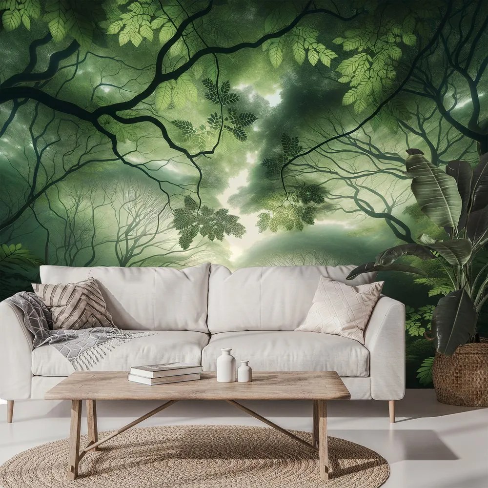 Tapeta zelený lesný raj