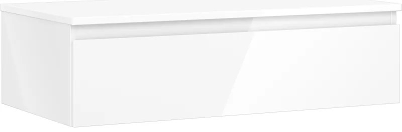 Mexen Orio, kúpeľňová skrinka 90 cm s hornou časťou, 1 zásuvka, biela lesklá, 91A10-09023-1-BFC00