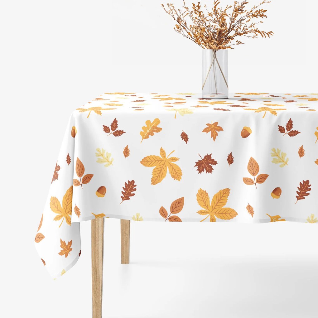 Goldea hranatý obrus 100% bavlnené plátno - jesenné listy 100 x 100 cm