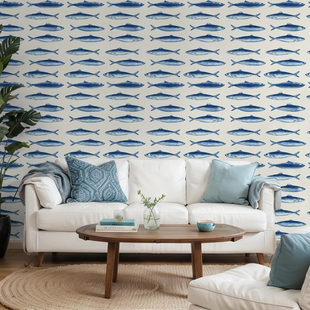 Fototapeta - Modré ryby (147x102 cm)