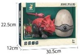 Lean Toys Sada Vajíčka s Dinosaurom na šrobovanie - červený