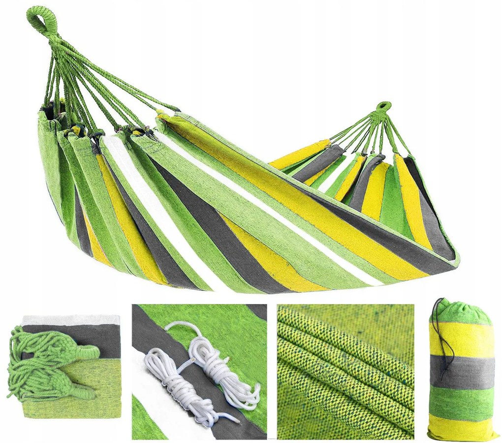 Bluegarden, hojdacia sieť Hammock 1-miestna, zelená, OGR-00428